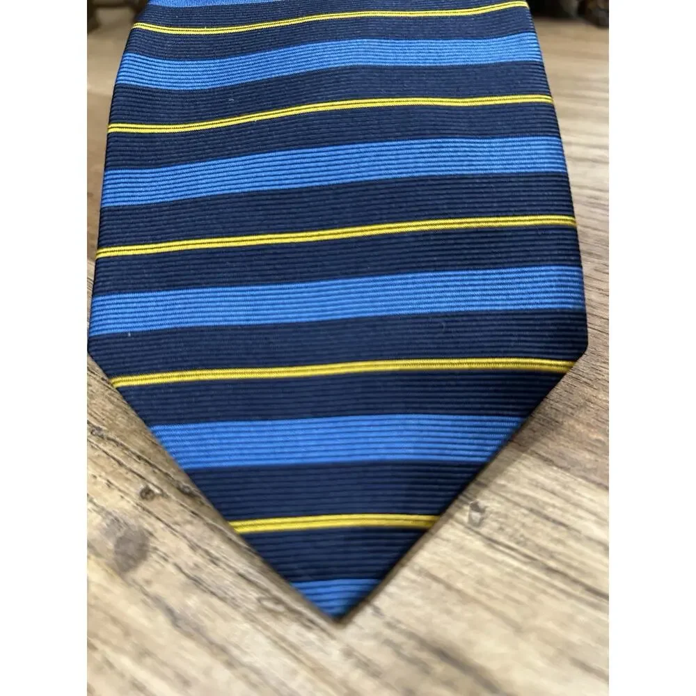 Brooks Brothers Makers Men’s Tie Blue Striped 4” Thick Silk Necktie‎ made in USA